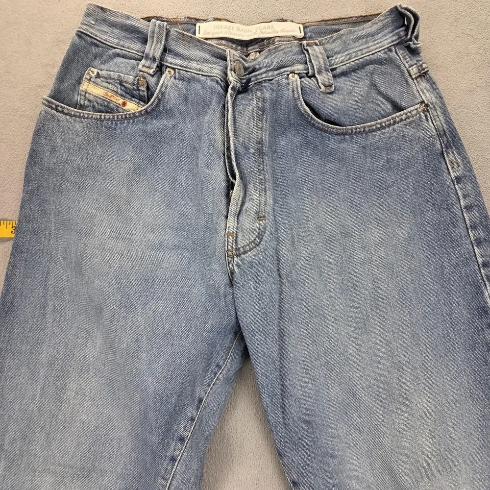 Vintage Diesel Jeans Mens 32x28‎ Blue Relaxed Tapered Button Fly Made In Italy